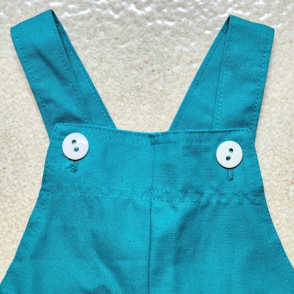 NWT VTG HealthTex Cotton Overalls Size 4T Color Aqua and white - Picture 2 of 10